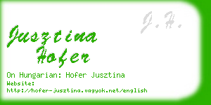 jusztina hofer business card